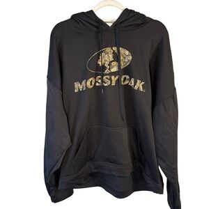 Mossy Oak Black Camo Fleece Pullover Size XL Casual Streetwear Athleisure